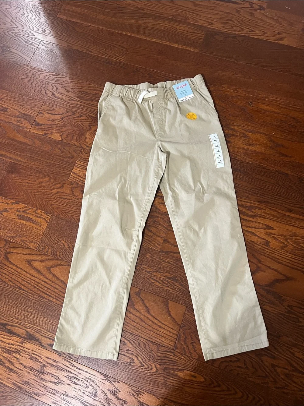 Cat & Jack Beige/Tan Elastic Waist Kids Pants - Picture 4 of 4